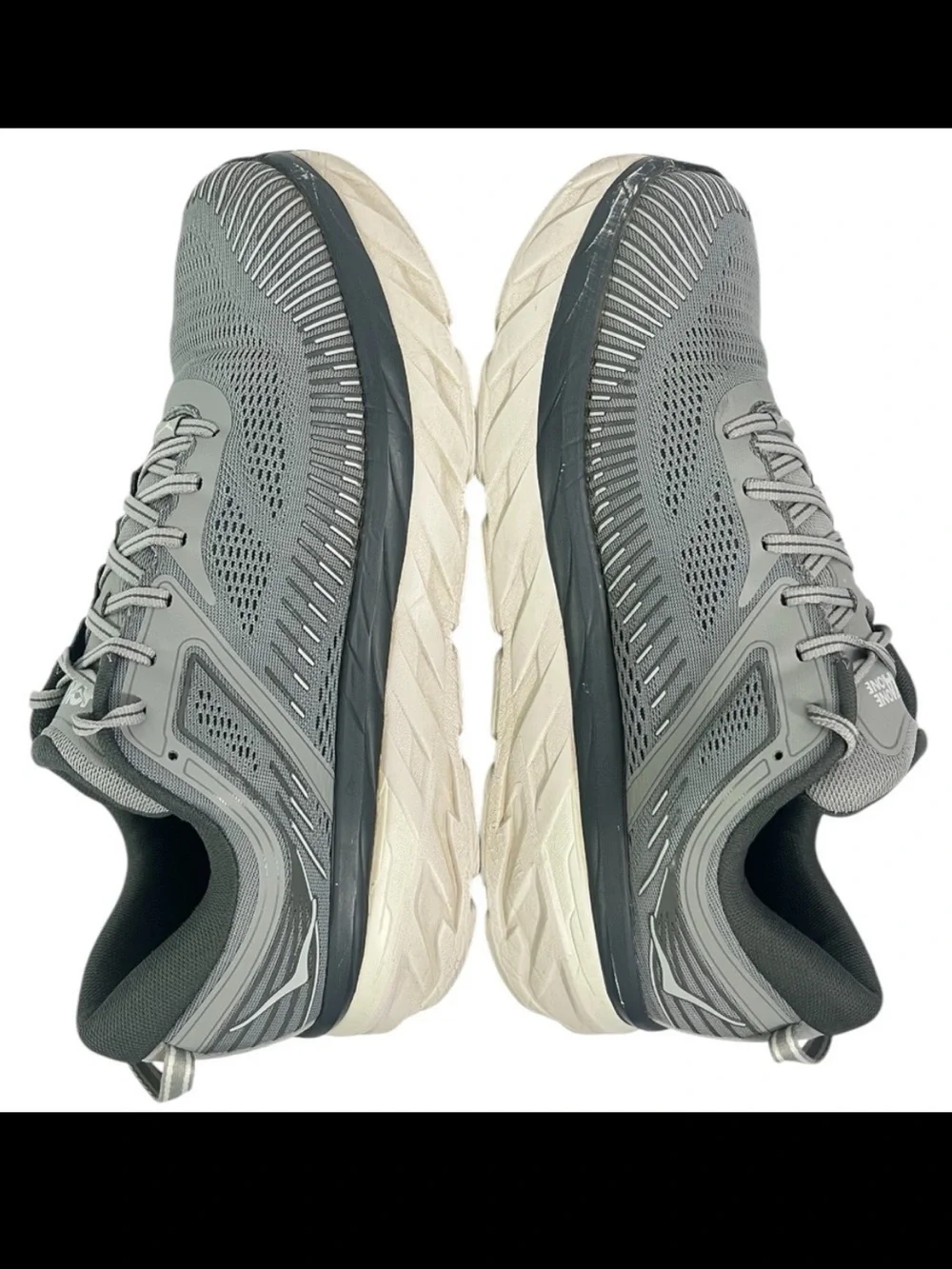 13EE Wide HOKA Bondi 7 Running Trainers/Shoes Gray 1110530 WDDS